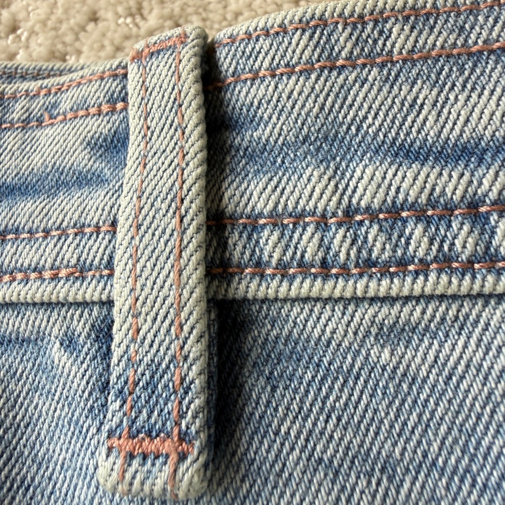 Pistola Charlie Wide Leg Jeans Women 28 Light Blue Raw Hem Faded High Rise - Picture 11 of 16